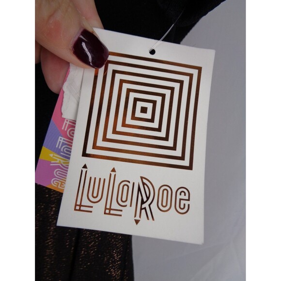 LuLaRoe Elegant Amelia Black Bronze Rose Gold Shimmer Size Medium New - Picture 13 of 14